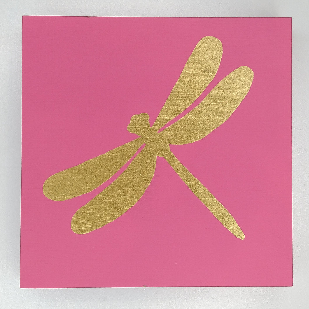 Cuadro libélula rosa