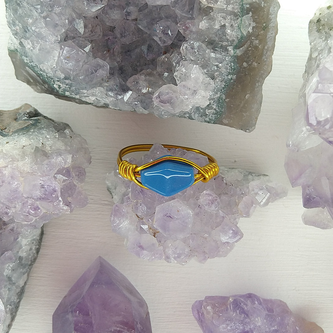 Anillo Azul Rombo