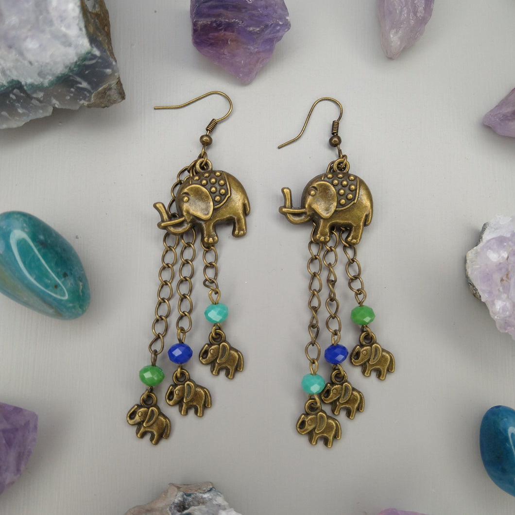 Aretes Elefante con bebés