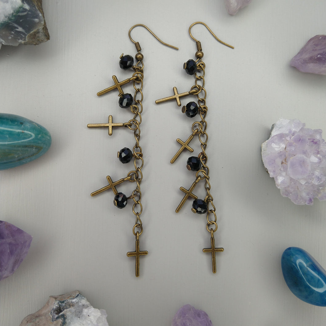 Aretes Cruces negros