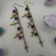 Cargar imagen en el visor de la galería, Aretes Cruces negros
