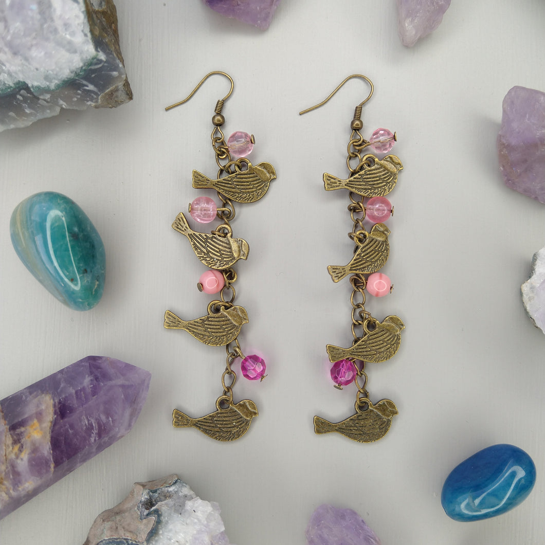 Aretes Pajaritos Rosas