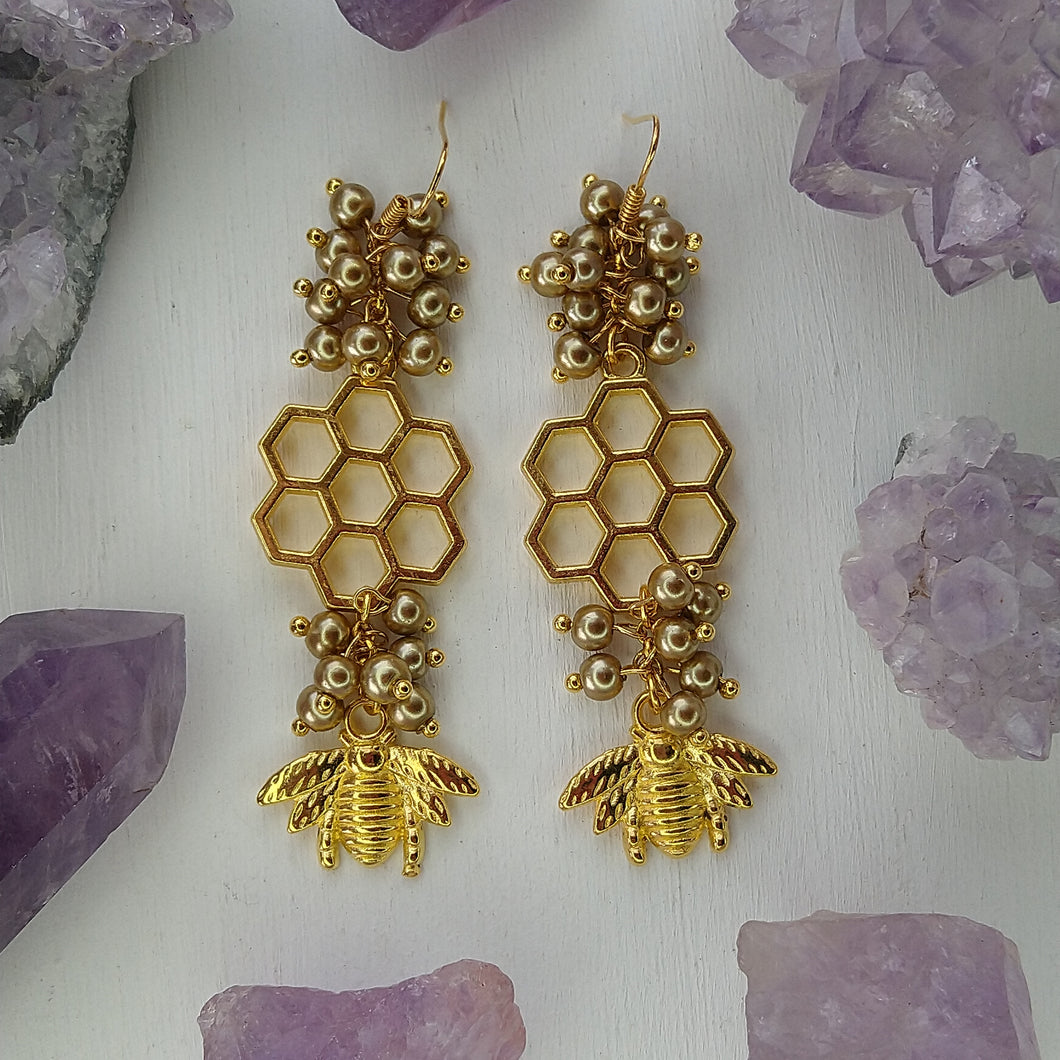 Aretes Abeja Panal 7