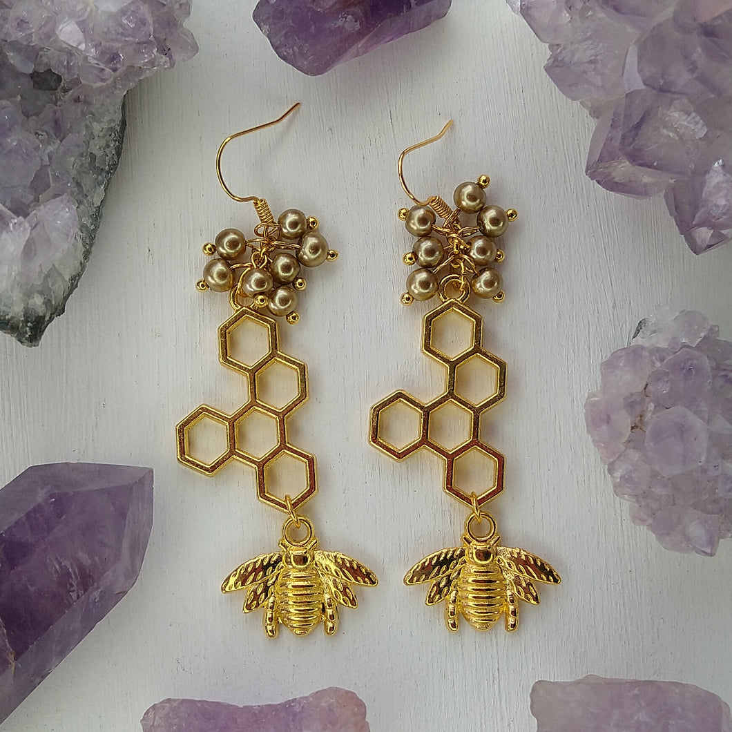 Aretes Abeja Panal 5