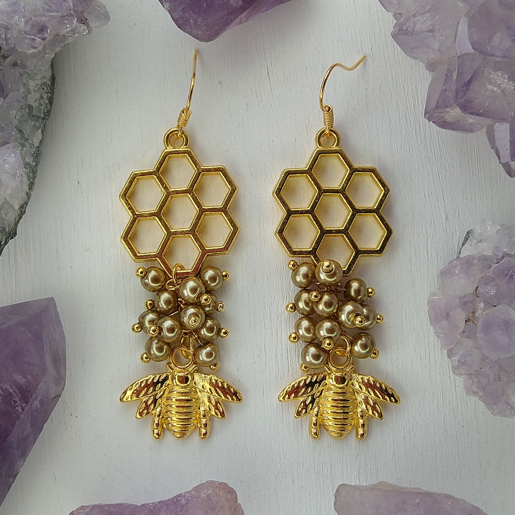 Aretes Abeja Panal 7