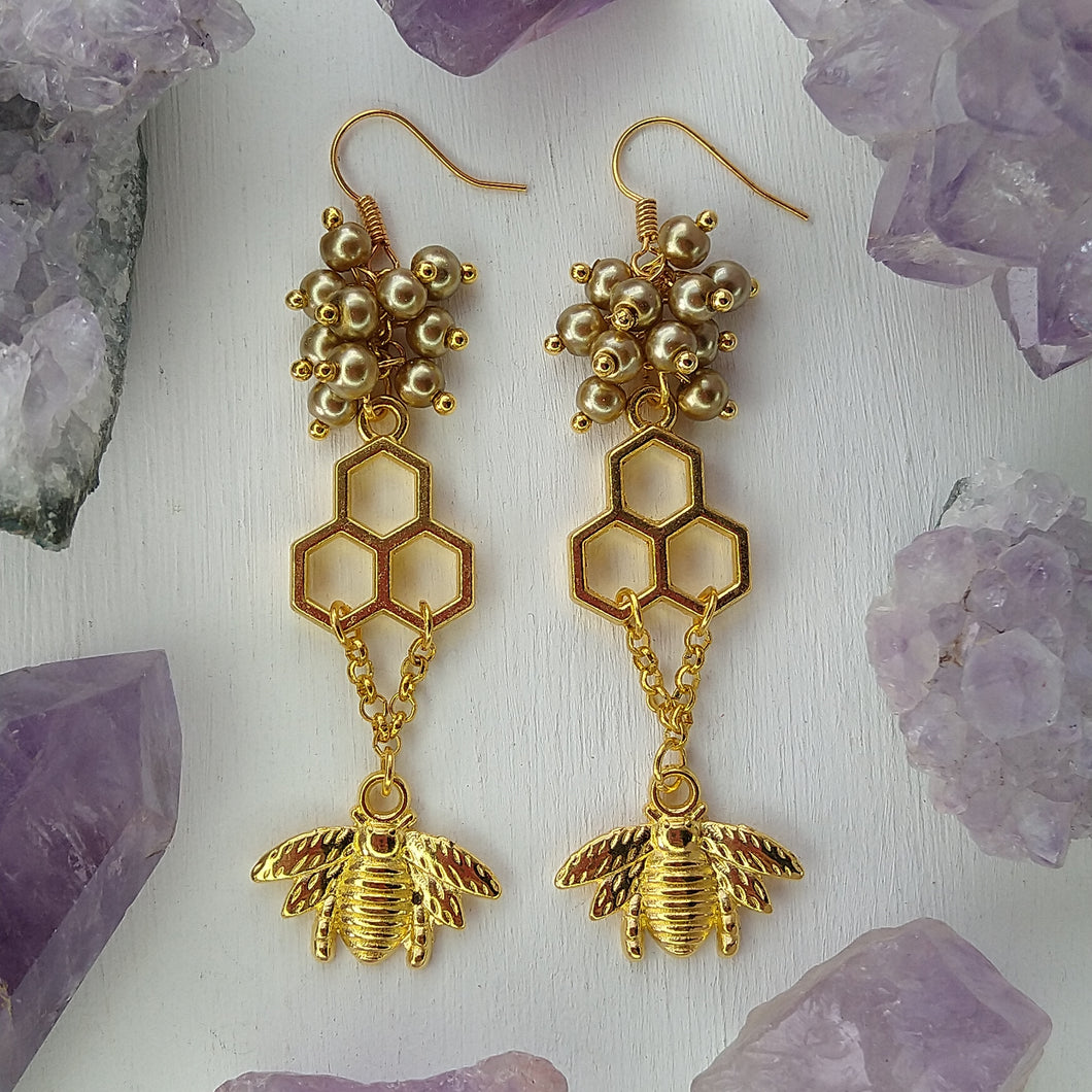 Aretes Abeja Panal 3