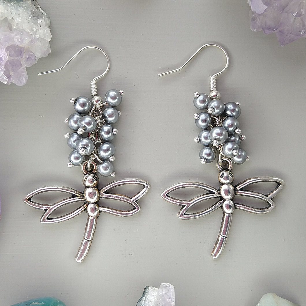 Aretes Libélulas Perlas