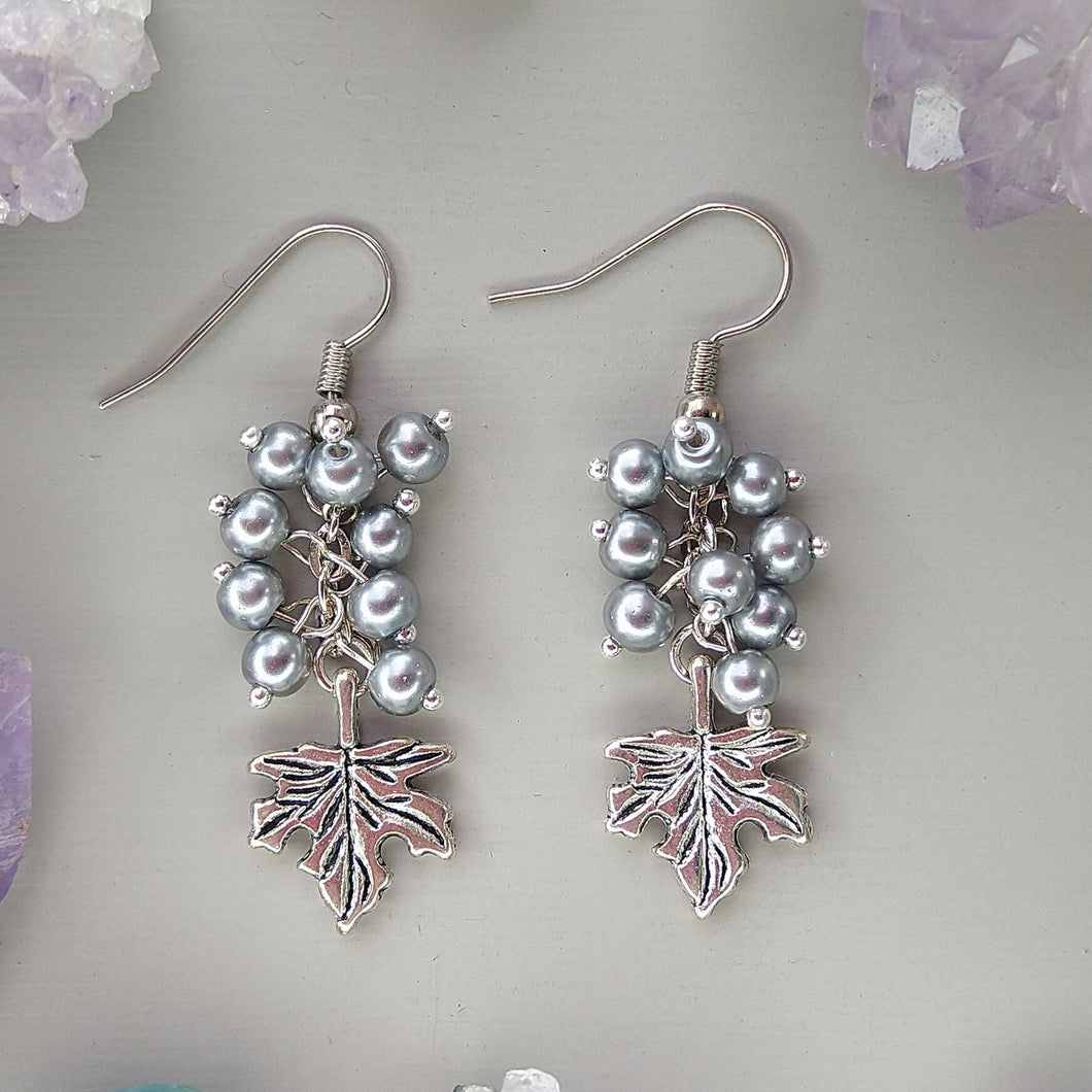 Aretes Hojas Perlas