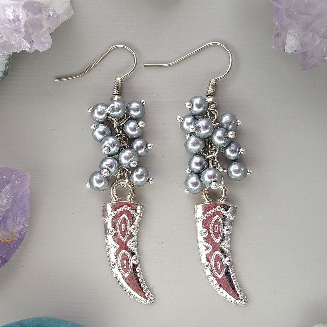 Aretes Colmillo Perlas