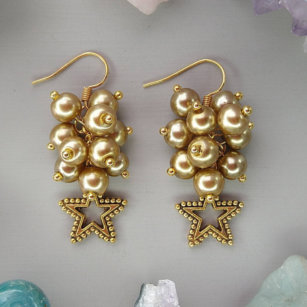 Aretes Estrellas Perlas