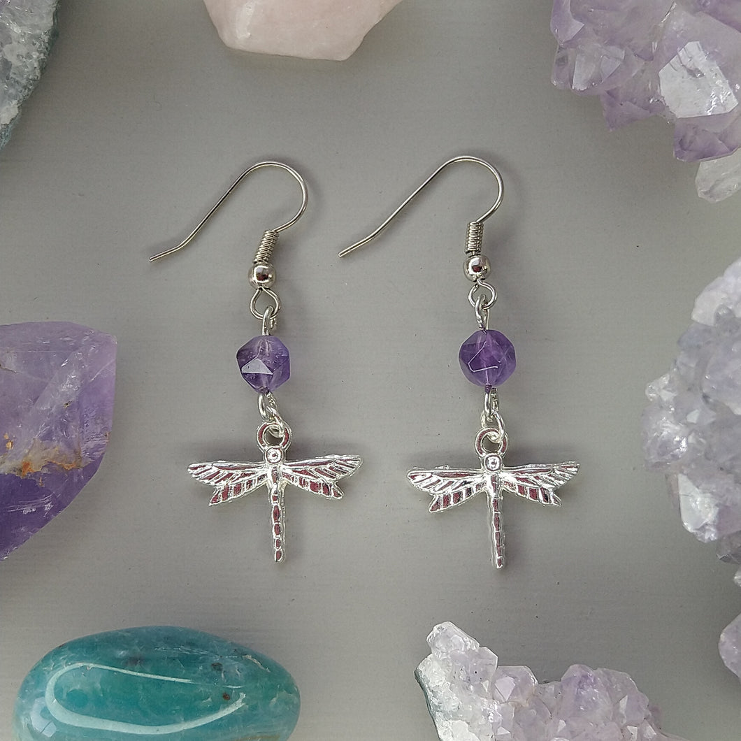 Aretes Libélula Amatista