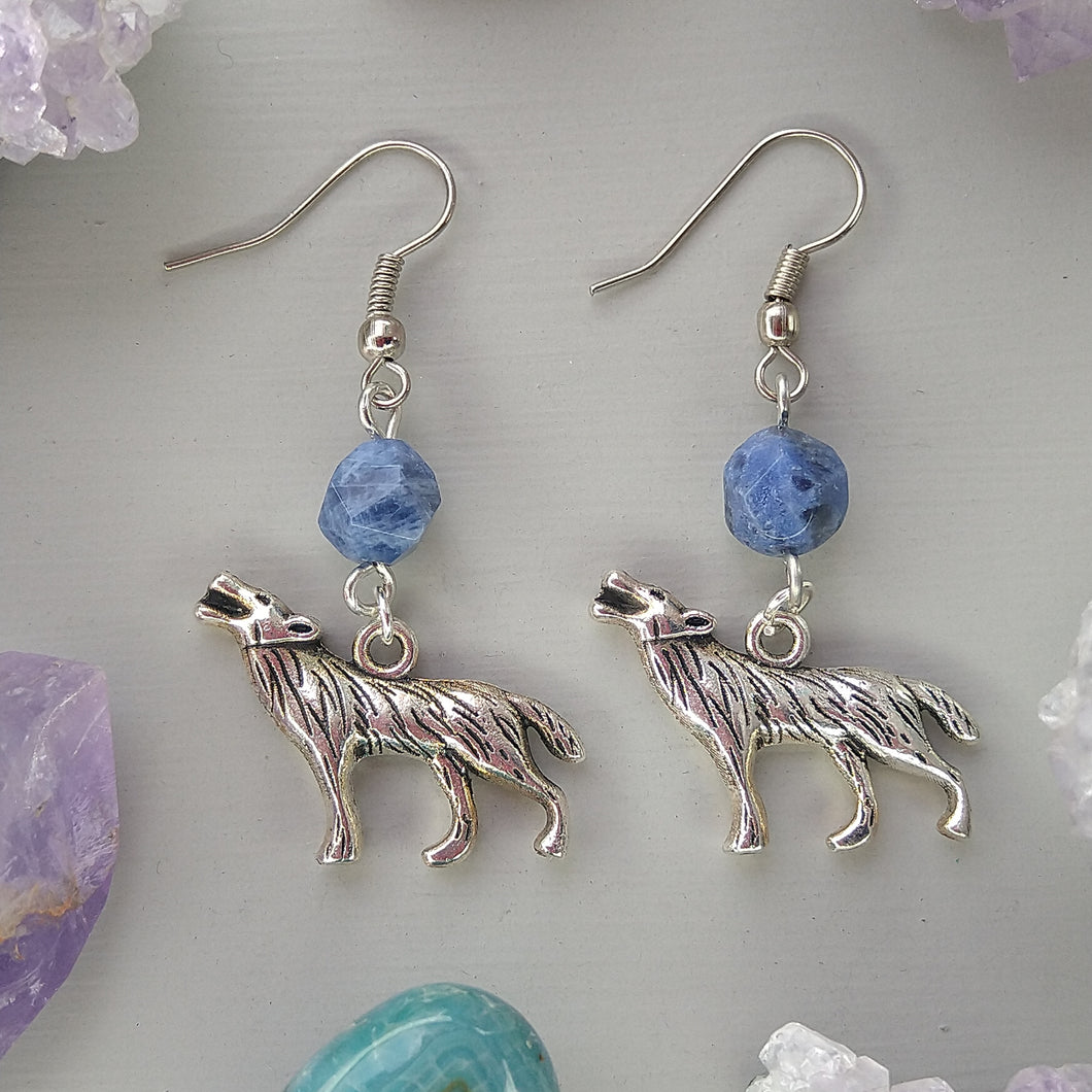 Aretes Lobo Lapislázuli