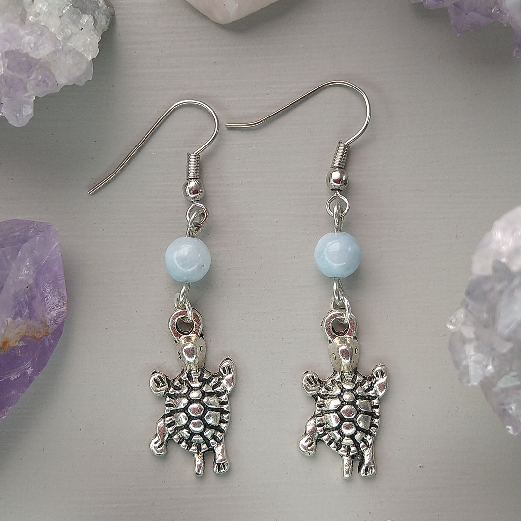 Aretes Tortuga Aguamarina