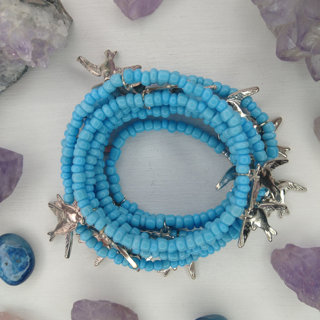 PULSERA ENVOLVENTE PÁJAROS AZUL