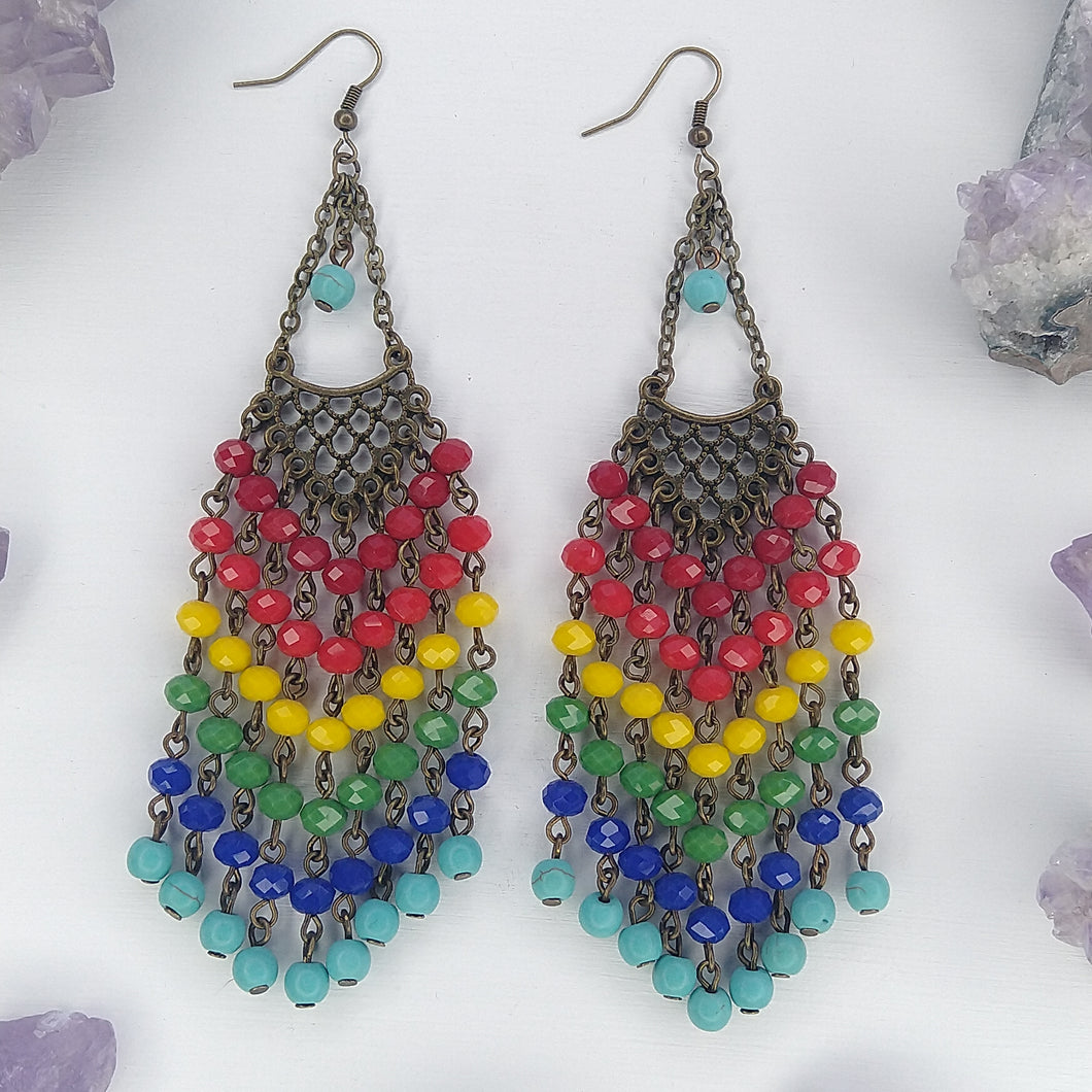 ARETES CANDELABRO ARCOIRIS