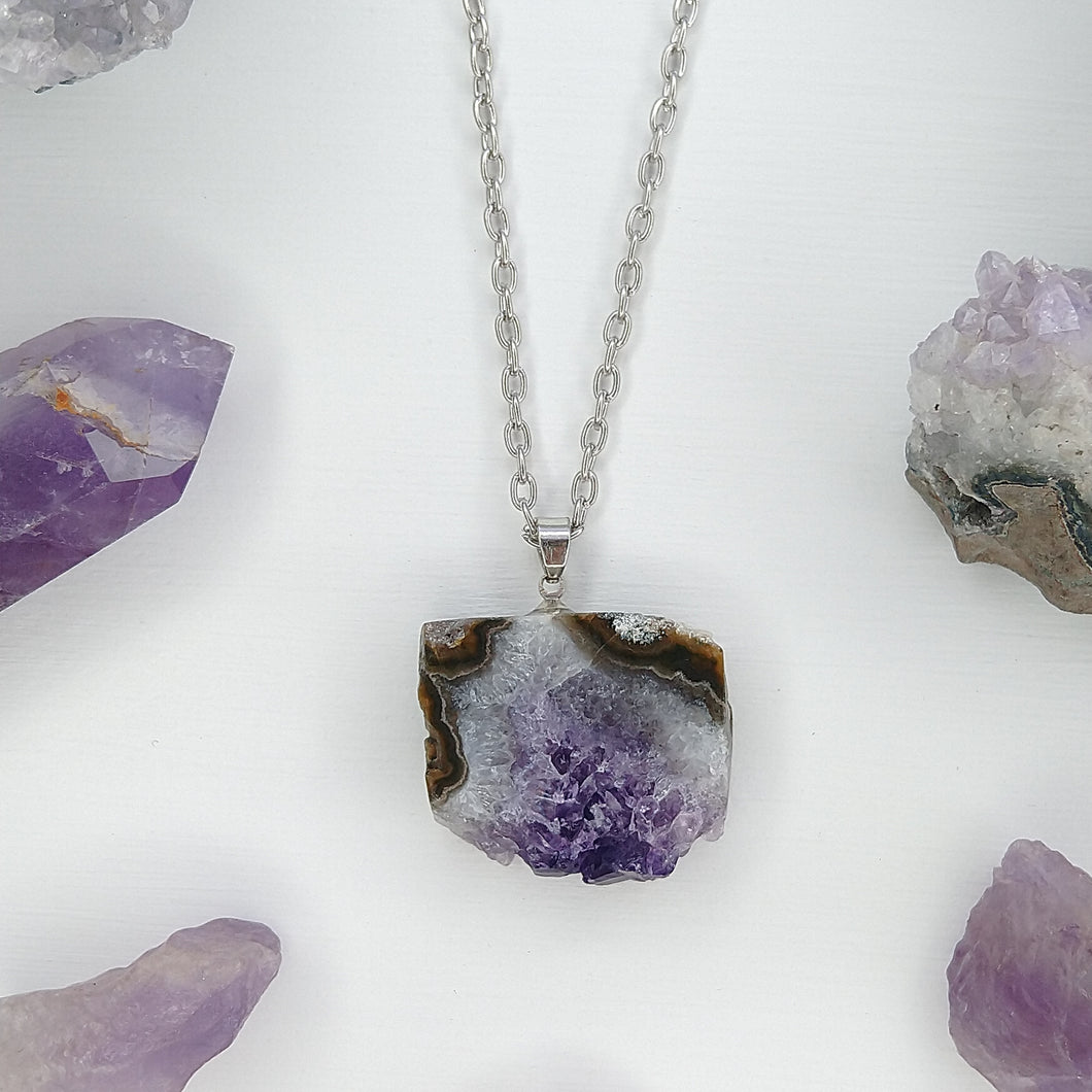 COLLAR CUARZO AMATISTA EN BRUTO