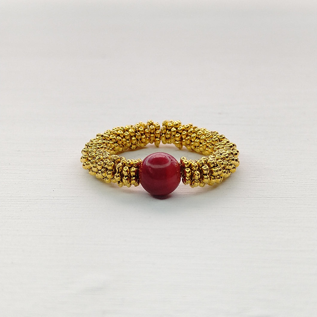 ANILLO CORAL DORADO