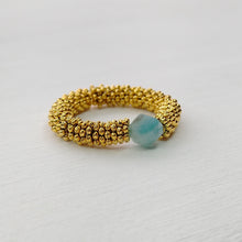 Cargar imagen en el visor de la galería, ANILLO ÁGATA VERDE DORADO
