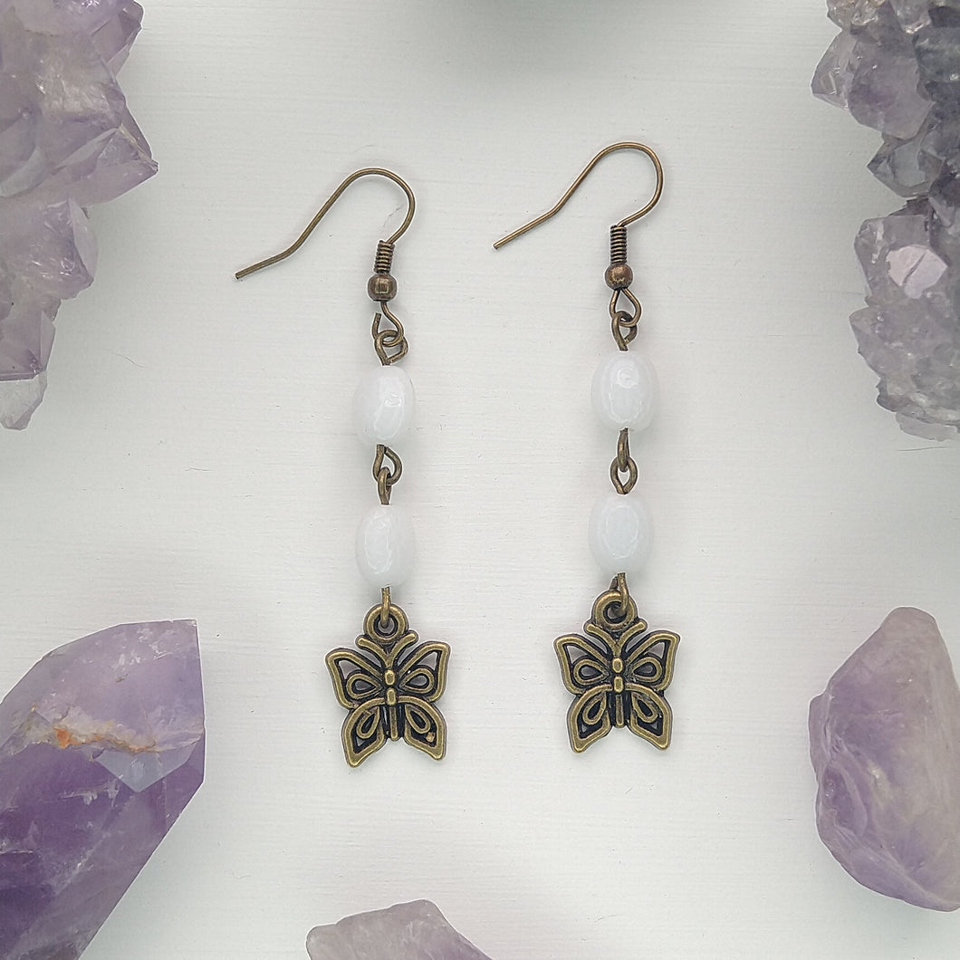 ARETES MARIPOSA BLANCO