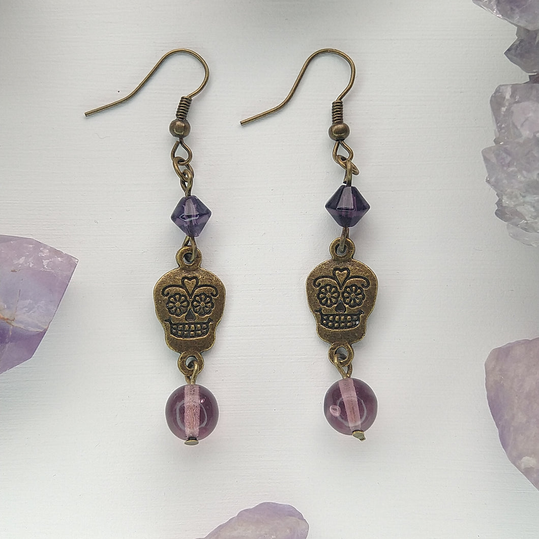 ARETES CALAVERITA MORADA