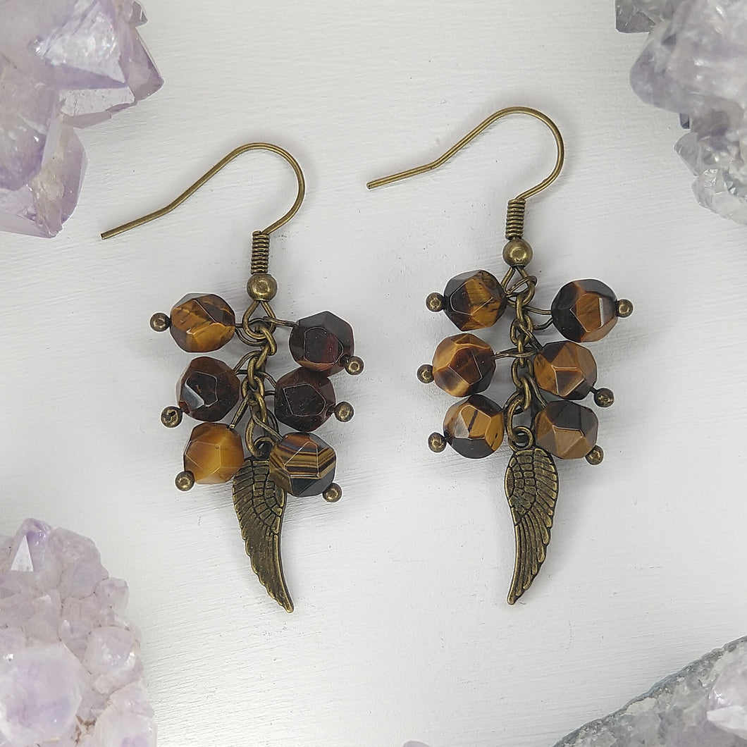 ARETES ALA MINI OJO DE TIGRE