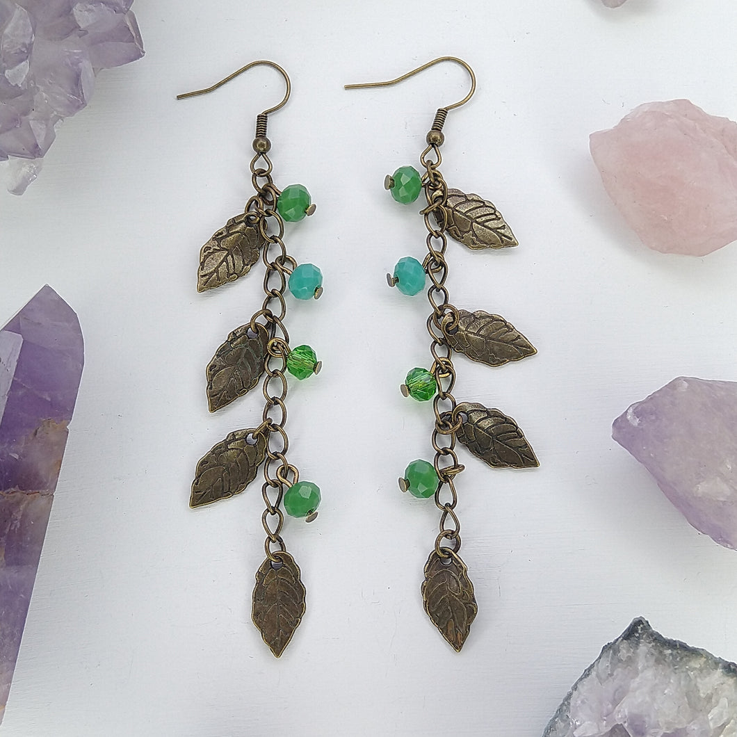 ARETES HOJAS VERDES