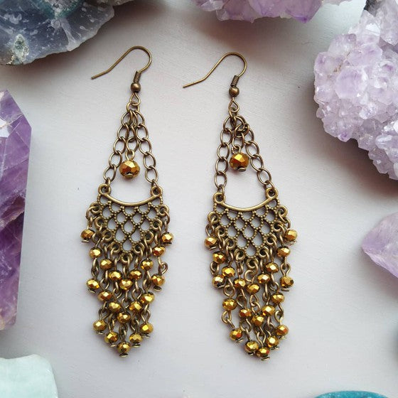ARETES CANDELABRO DORADO