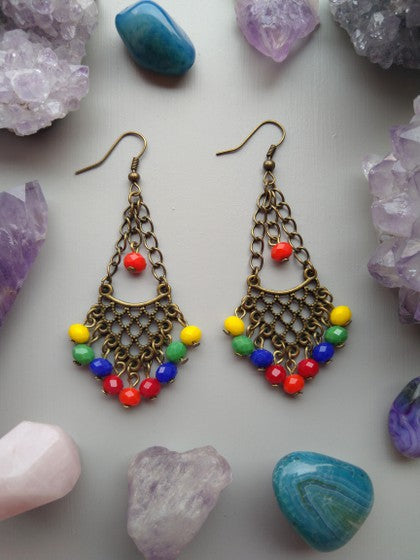 ARETES CANDELABRO DE COLORES