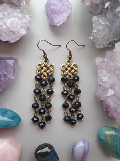ARETES NUDO CELTA NEGROS