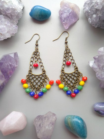 ARETES CANDELABRO DE COLORES