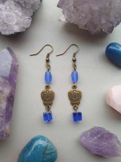 ARETES CALAVERITAS AZULES