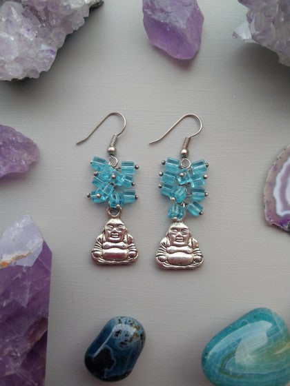 ARETES BUDDHA AZULES