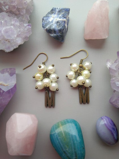 ARETES PERLAS CON LETRA 