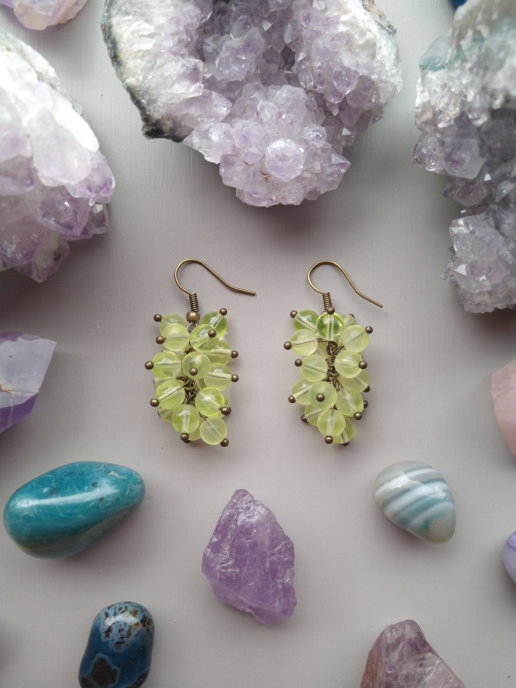 ARETES RACIMO AMARILLO NEON