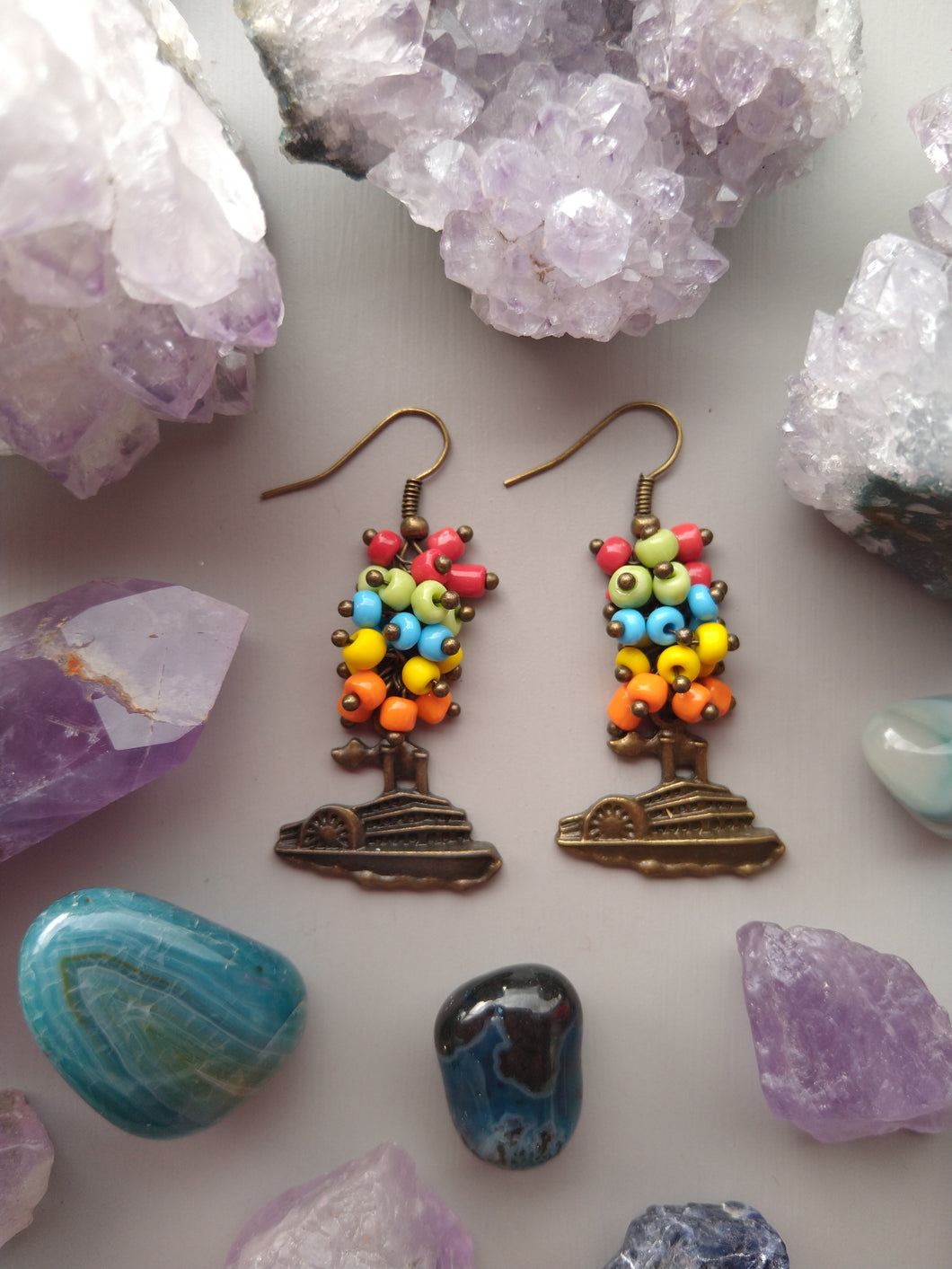 ARETES BARCOS MULTI COLOR