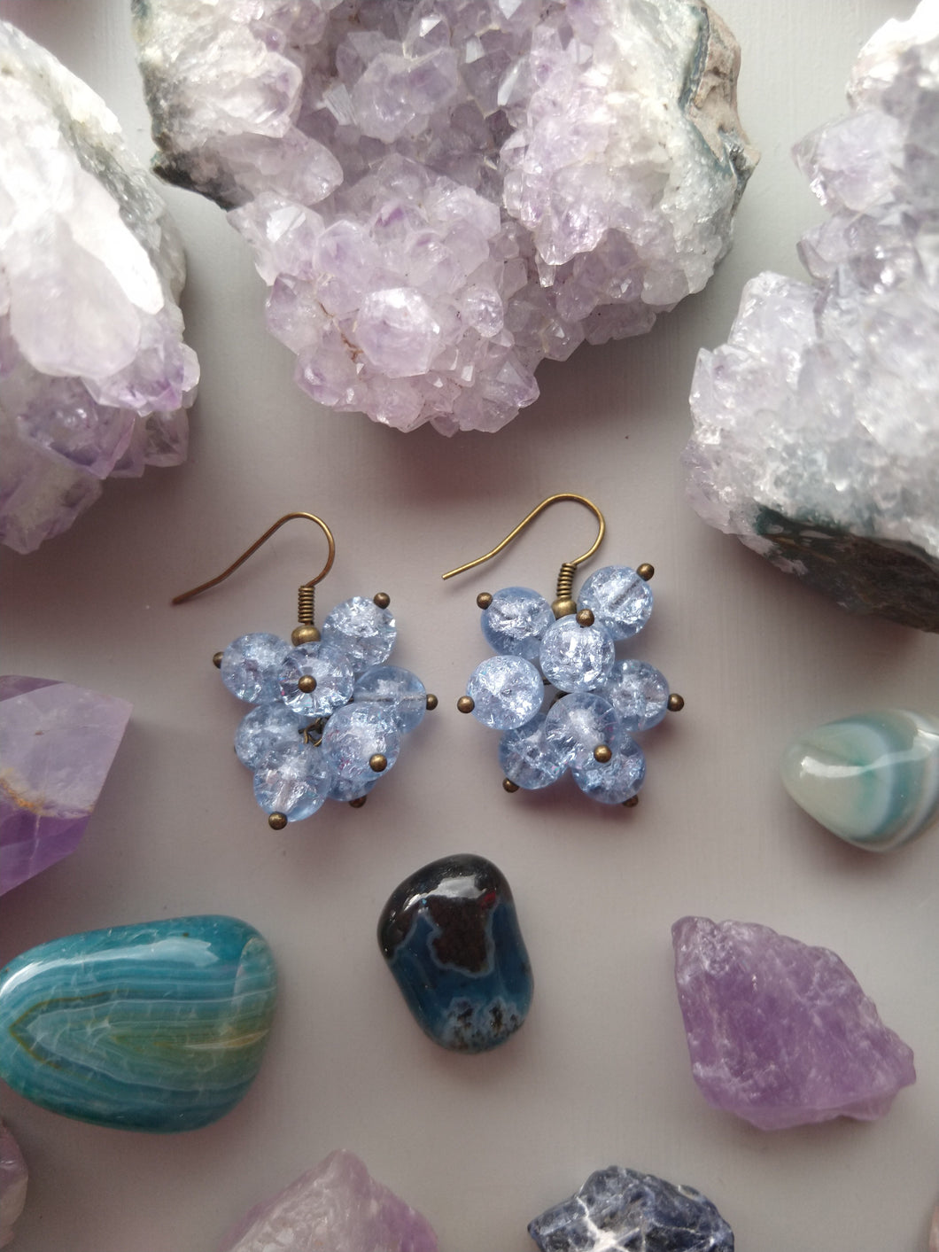 ARETES RACIMO AZULES