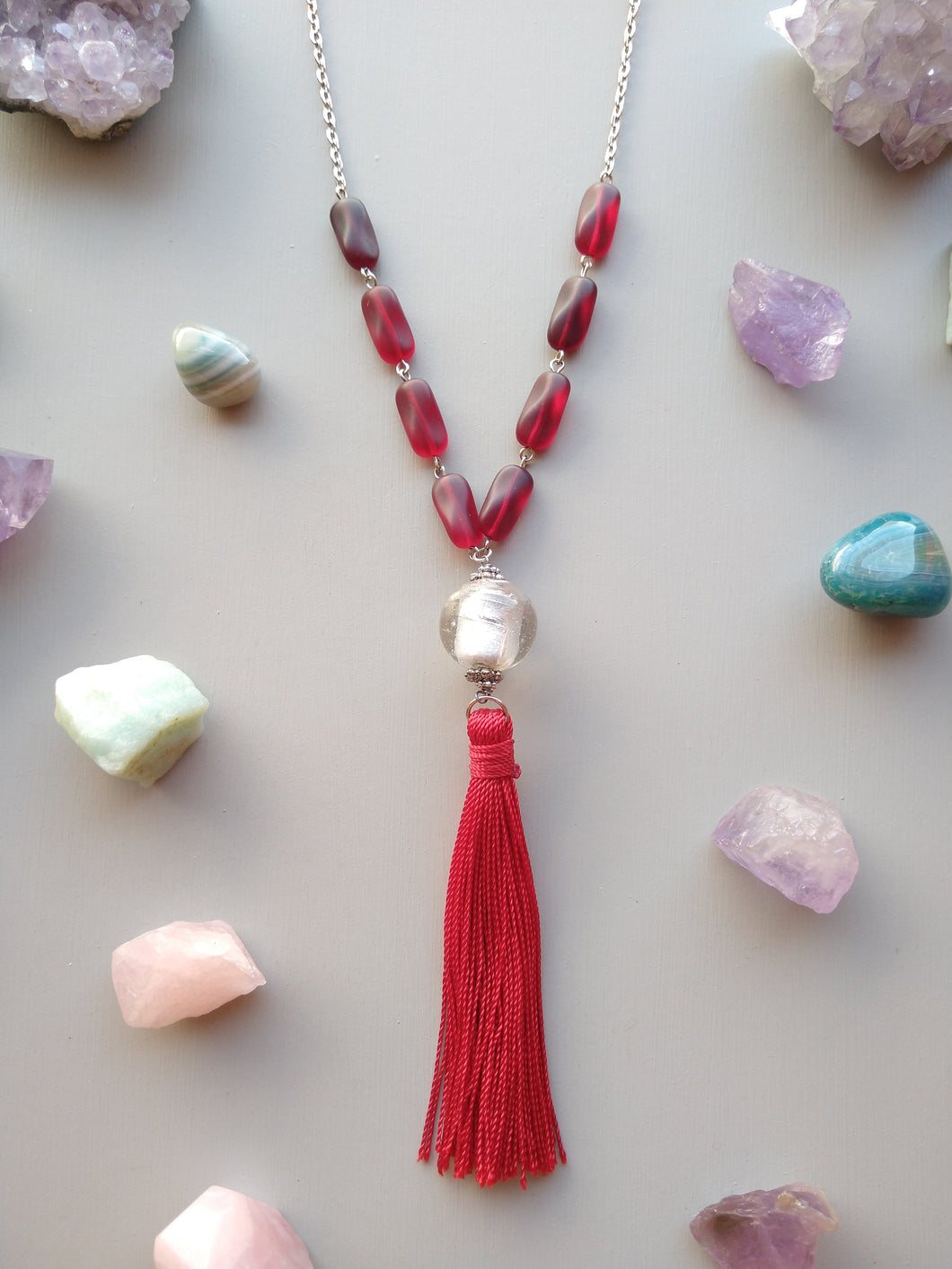 COLLAR VINO MURANO Y TASSEL
