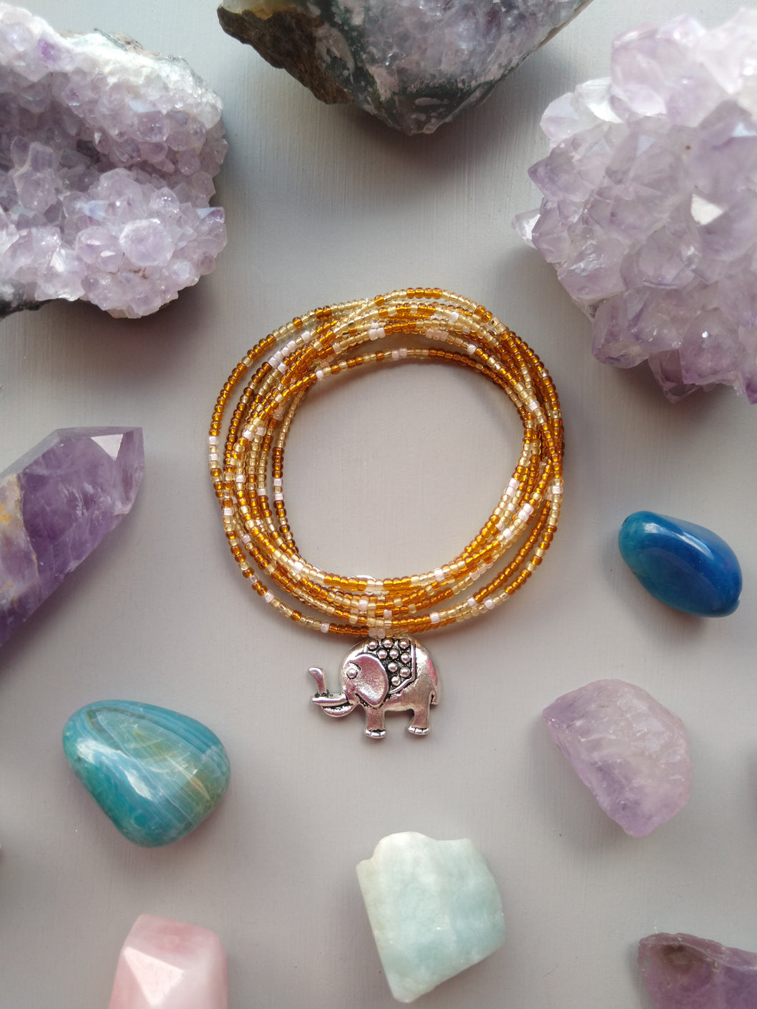 PULSERA ENVOLVENTE ELEFANTE ÁMBAR