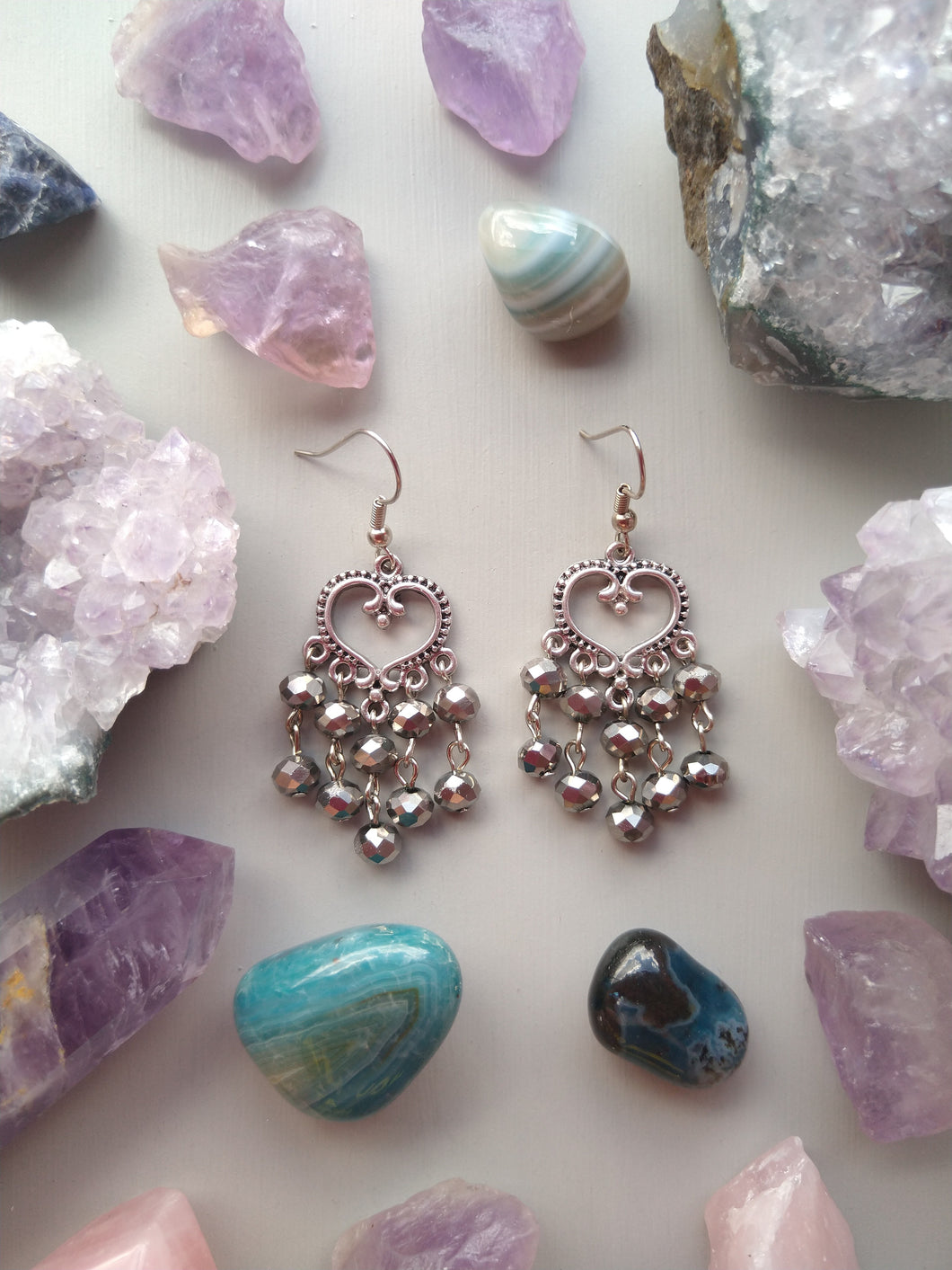 ARETES CANDELABRO PLATEADOS