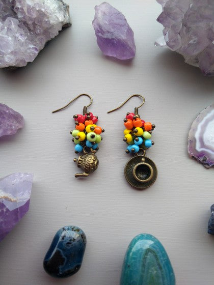 ARETES ARCOIRIS TAZA Y TETERA