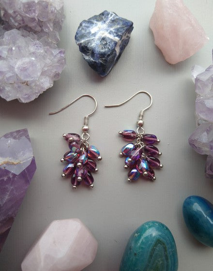 ARETES RACIMO MORADO