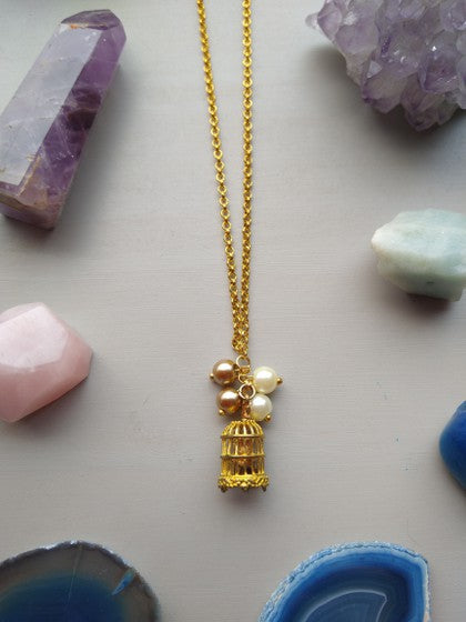 COLLAR JAULA PERLAS