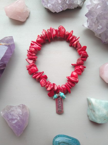PULSERA CORAL ROJO NAMASTÉ