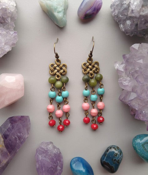 ARETES LARGOS NUDO CELTA