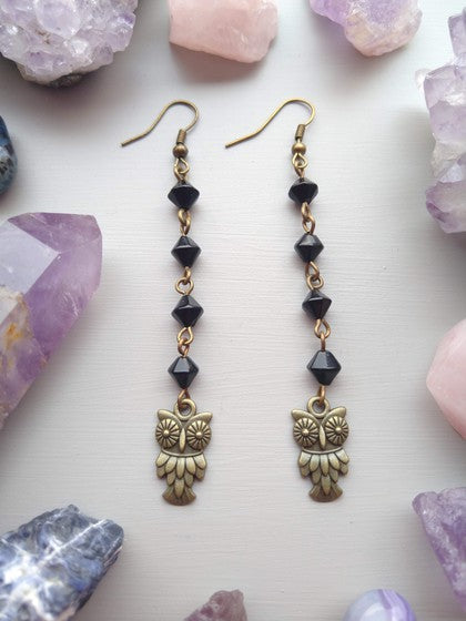 ARETES NEGROS BÚHO