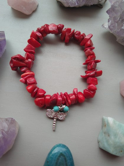 PULSERA CORAL LIBÉLULA